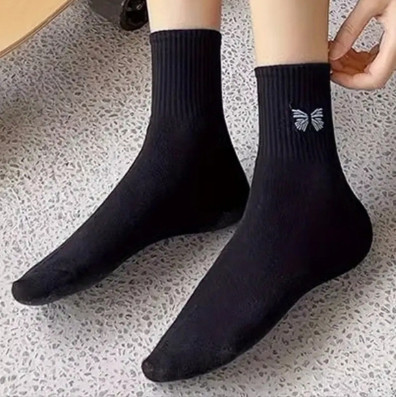 Butterfly ribbed ankle socks bundle pack - Picture 3 of 8